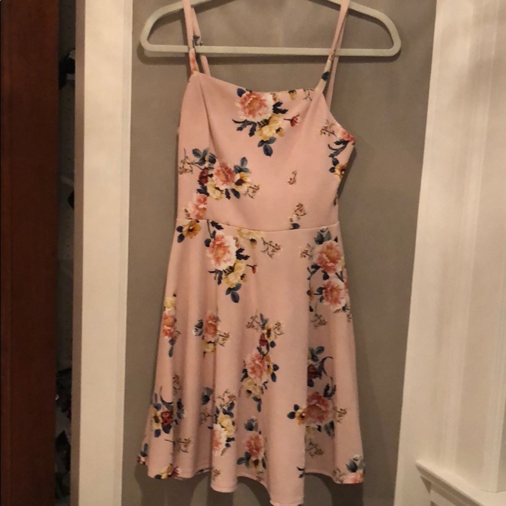 Sprain floral pink casual dress